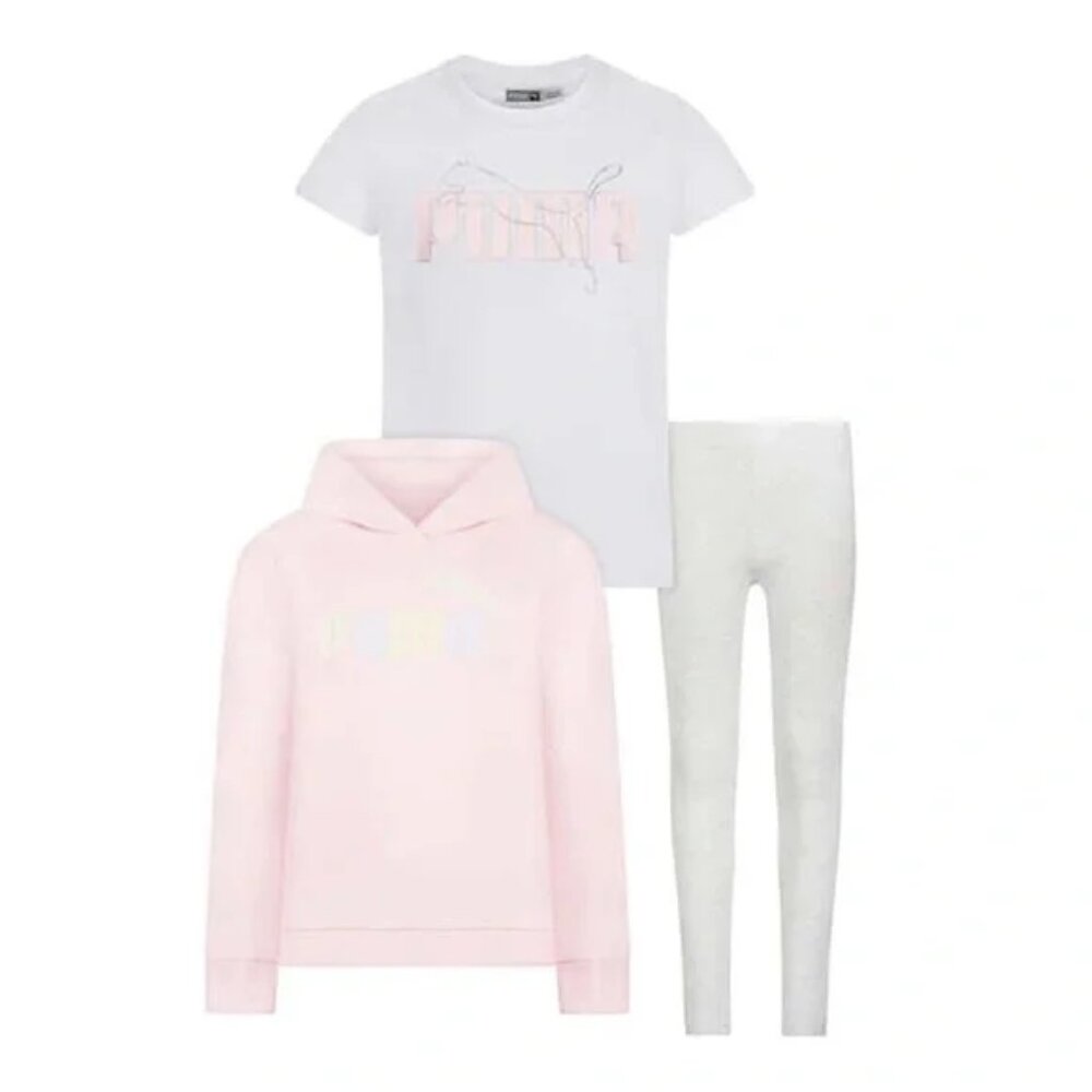 NEW Puma 3 piece set outfit Long Sleeve Hoodie Hoodie top shirt leggings pants